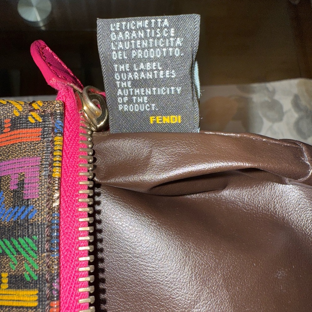 AUTHENTIC FENDI MULTI COLOR MONOGRAMMED CANVAS POUCH - EUC PRELOVED-EUC - Picture 7 of 15